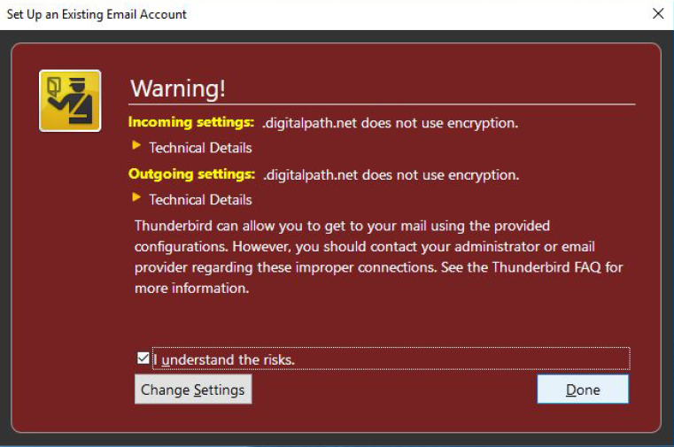 thunderbird setup process
